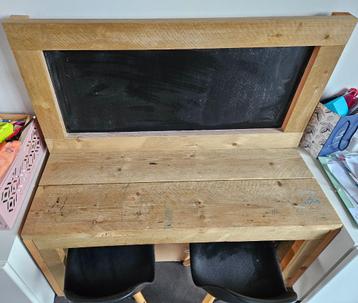 Speeltafel in steigerhout met krijtbord, Enlèvement, Utilisé