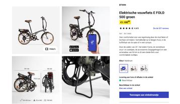 ### ️ **BTWIN E-Fold 500 Khaki - Vélo électrique pliant -, Enlèvement, Comme neuf, Totalement pliable, Autres marques