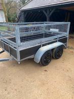 Aanhangwagen dubbelas 750kg incl loofrekken, Auto diversen, Aanhangers en Bagagewagens, Ophalen, Gebruikt