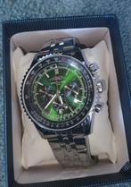 Chronographe Breitling vert 1884, Bijoux, Sacs & Beauté, Enlèvement ou Envoi, Breitling, Acier, Acier