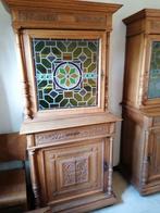2 Antieke Mechelse kasten met glas-in-lood, Ophalen