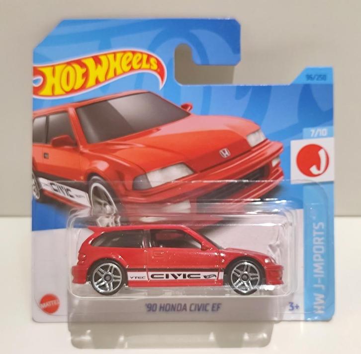 Hot Wheels '90 Honda Civic EF HW J-Imports (2023), Hobby en Vrije tijd, Modelauto's | Overige schalen, Ophalen of Verzenden