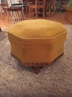 Mosterdgeel Vintage Voetbankje, Ophalen, Hout, Minder dan 50 cm, Gebruikt