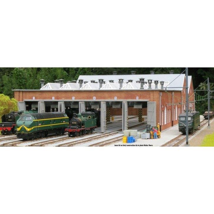 Grote Belgische locomotiefloods RockyRail Laserkits JEMELLE, Hobby en Vrije tijd, Modeltreinen | H0, Nieuw, Brug, Tunnel of Gebouw