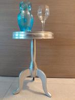 Bijzettafel decoratie- wijntafel aluminium zilverkleurig, Antiek en Kunst, Ophalen of Verzenden