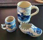 Vintage: Delfts blauwe bierbeker, klein bekertje en klompje, Antiek en Kunst, Antiek | Keramiek en Aardewerk, Ophalen of Verzenden