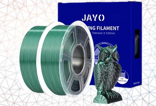 JAYO 3D filament SILK PLA+ plus Dualcolor Zwart/ Groen 1,1kl, Computers en Software, 3D-printerbenodigheden, Nieuw, Verzenden