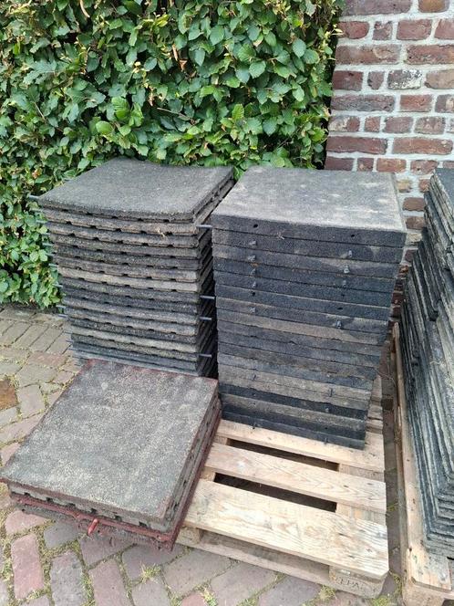 Rubberen tegels 50x50x4,5 cm Speeltoestellen Paardenstallen, Tuin en Terras, Terrasdelen en Vlonders, Gebruikt, Ophalen