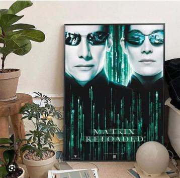 Matrix poster. Mooie grote poster, ingelijst, achter glas in beschikbaar voor biedingen