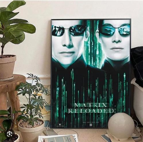Matrix poster. Mooie grote poster, ingelijst, achter glas in, Antiek en Kunst, Kunst | Schilderijen | Modern, Ophalen of Verzenden