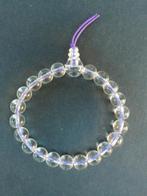 armband doorzichtige kralen op paarse elastiek, Ophalen of Verzenden, Zo goed als nieuw, Overige kleuren, Overige materialen