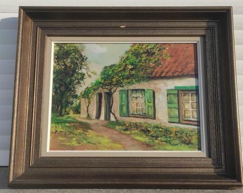 Huile sur panneau signe c heirman, Antiek en Kunst, Kunst | Schilderijen | Klassiek, Ophalen of Verzenden