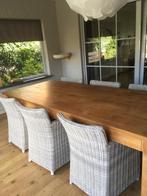 Teak tafel en 6 stoelen, Huis en Inrichting, Ophalen, Gebruikt, Teakhout, 200 cm of meer