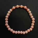 Zalmroze armband kralen met goudroze rocailles, Nieuw, Ophalen of Verzenden, Elastiek, Roze