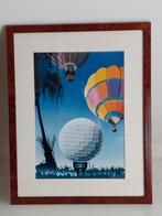 Prachtige vintage golf gerald ackerer lithografie ballon, Antiek en Kunst, Ophalen of Verzenden