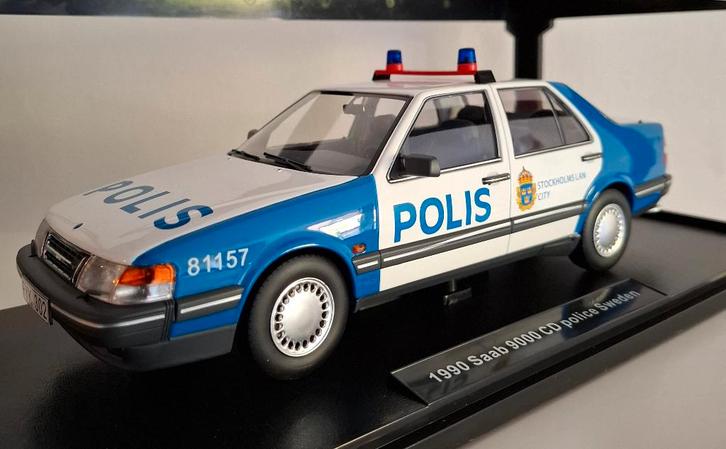 Saab 9000 CD - 1990 - POLIS, Hobby en Vrije tijd, Modelauto's | 1:18, Nieuw, Auto, Overige merken, Ophalen of Verzenden