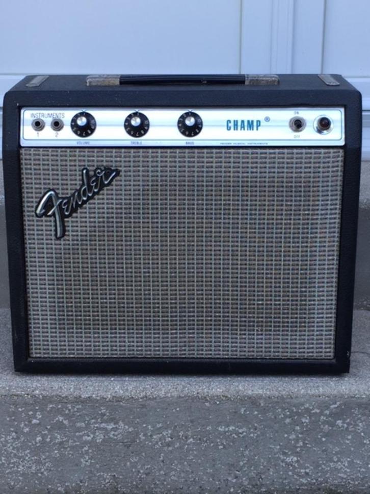 Fender Champ versterker uit 1976, Muziek en Instrumenten, Versterkers | Bas en Gitaar, Gebruikt, Gitaar, Minder dan 50 watt, Ophalen