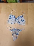 Lingerieset wit met donkerblauw tekening maat B75 + L, Nieuw, Guy Giraud, Ophalen of Verzenden, Wit, Setje