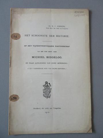 1912 Abbaye de Tongerloo Dr. Jordens, 25 ans, Pasteur M. Bid, Fr. R.J. Jordens, Envoi, Belgique, Comme neuf