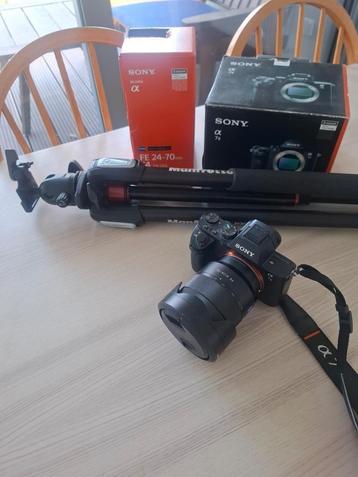 Sony a7 ii + Zeiss 24-70mm + Manfrotto statief beschikbaar voor biedingen