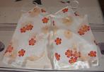 Pyjama dame 2 pièces en satin crème et orange T40/42, C&A, Enlèvement ou Envoi, Comme neuf, Taille 38/40 (M)