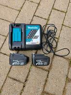 Makita oplader met 2batterijen van 14,4v, Ophalen, Gebruikt