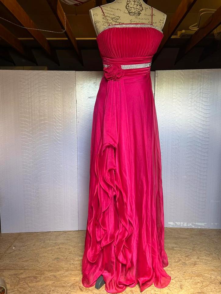 fuchsia lange avondjurk, Kleding | Dames, Gelegenheidskleding, Zo goed als nieuw, Roze, Ophalen