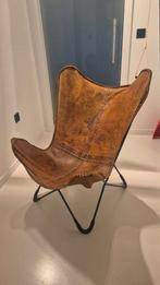 Mooie vlinder zetel, leder, Huis en Inrichting, Ophalen, Eenpersoons, 75 tot 100 cm, Metaal