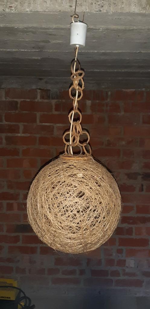 2 x hanglamp bolvormig met draad., Huis en Inrichting, Lampen | Hanglampen, Gebruikt, Ophalen