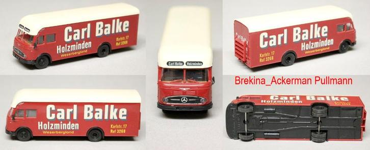 Véhicules_Brekina_HO_camions_Ackerman Pullmann_Carl Balke, Hobby en Vrije tijd, Modelauto's | 1:87, Zo goed als nieuw, Bus of Vrachtwagen