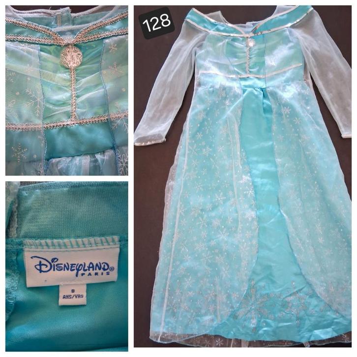Prinsessenjurk kleed Elsa Frozen Disneyland maat 128, Kinderen en Baby's, Carnavalskleding en Verkleedspullen, Zo goed als nieuw