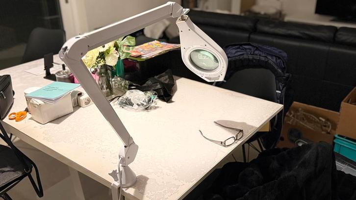 Led loeplamp met klemfunctie, Huis en Inrichting, Lampen | Spots, Zo goed als nieuw, Glas, Led, Ophalen of Verzenden