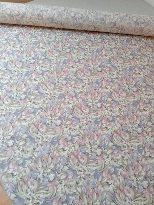 kortingsbon vintage stof bedrukt bloemenpastelkatoen 1m x 0., Hobby en Vrije tijd, Stoffen en Lappen, Nieuw, Katoen, 30 tot 120 cm