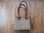 Leuk rieten handtasje met leder afgewerkt, Enlèvement ou Envoi, Utilisé, Autres couleurs, Sac à main