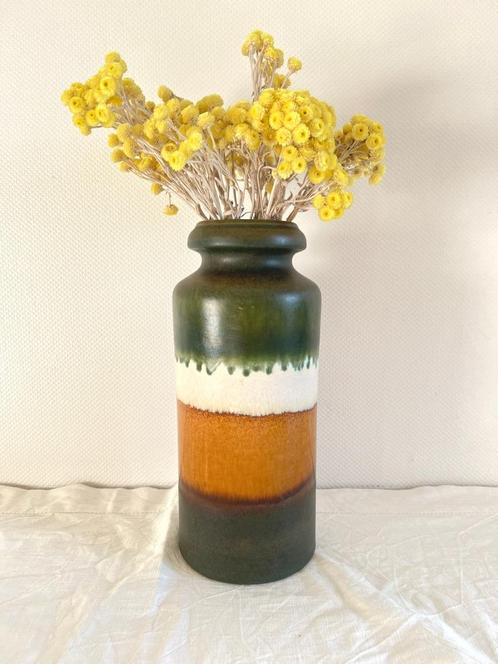 Vase brun-vert-blanc Scheurich 517-30, Antiquités & Art, Antiquités | Vases, Enlèvement ou Envoi