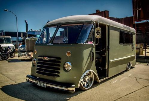 Chevrolet Grumman Olson stepvan 1954 LPG oldtimer air NL pap, Auto's, Oldtimers, Bedrijf, Lichtmetalen velgen, USB, Chevrolet