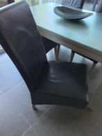 4 zwarte lederen stoelen, Ophalen, Gebruikt