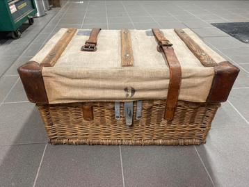 Antieke picknick mand valies koffer