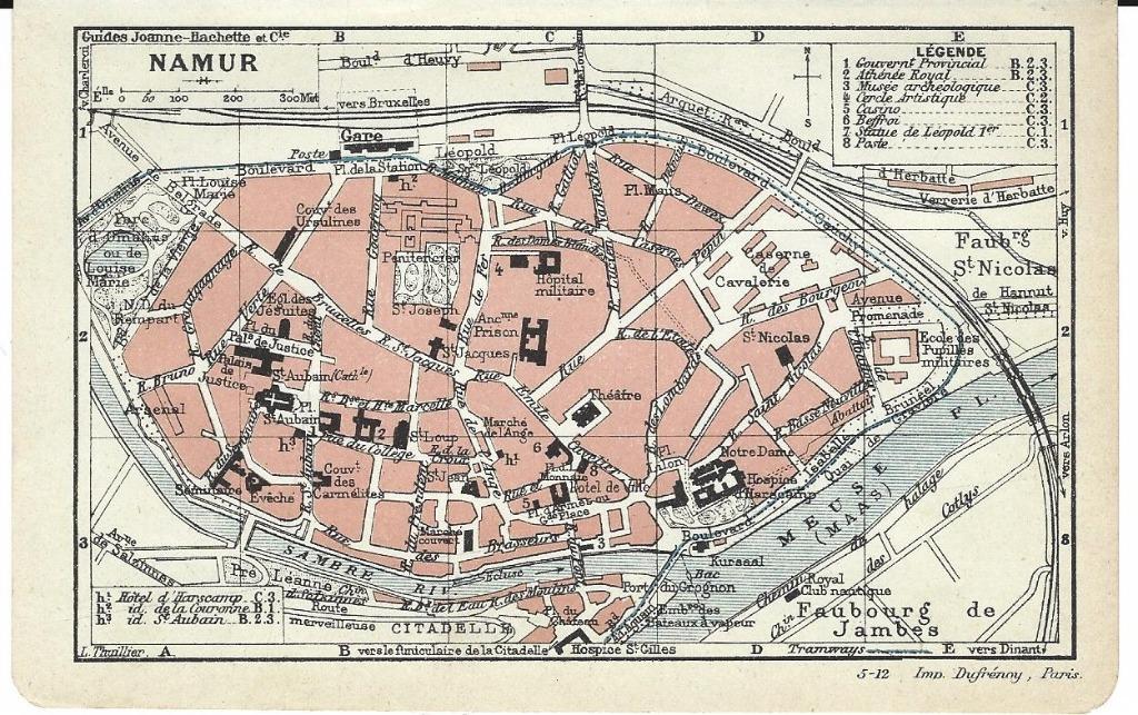 1911 - plan de Namur, Livres, Atlas & Cartes géographiques, Envoi