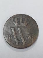 1/2 cent 1863 Nederland, Timbres & Monnaies, Monnaies | Pays-Bas, Enlèvement ou Envoi