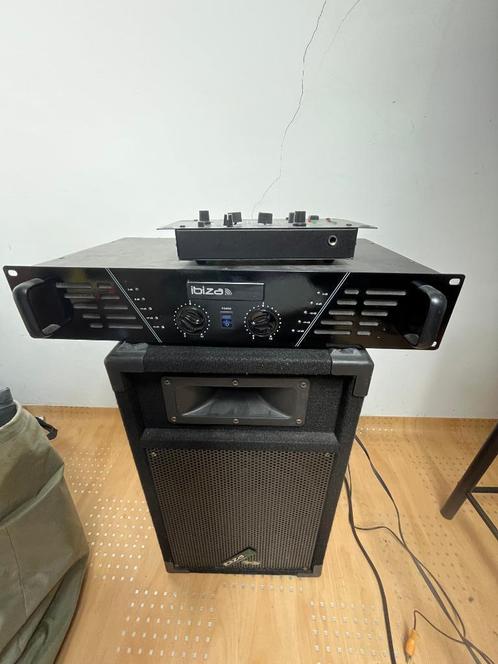 installation son: table de mixage + ampli + baffle, Audio, Tv en Foto, Luidsprekerboxen, Gebruikt, Ophalen