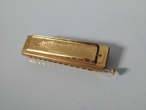 Hohner Super Chromonica Gold mondharmonica, Muziek en Instrumenten, Blaasinstrumenten | Mondharmonica's, Zo goed als nieuw, Chromatisch