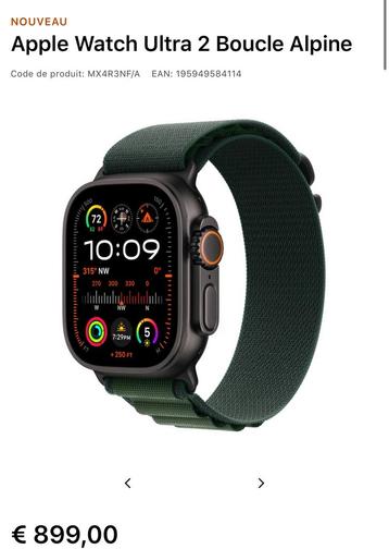 Apple Watch Ultra 2 - 49 mm - Alpengroene gesp beschikbaar voor biedingen