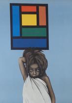 GUY VAN DEN BULCKE / FIGURATIE / KLEURLITHO / 89x63cm / SIG, Ophalen of Verzenden
