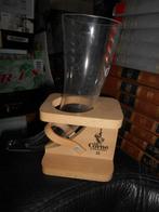 Verre corne avec support en bois, Verzamelen, Biermerken, Ophalen of Verzenden