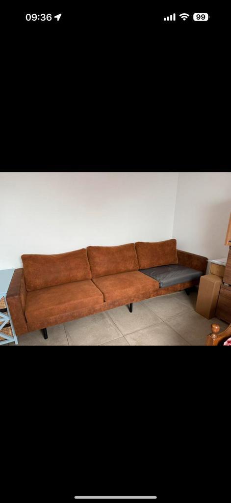 Drie zit cognac zetel, Huis en Inrichting, Zetels | Complete zithoeken, Zo goed als nieuw, Ophalen