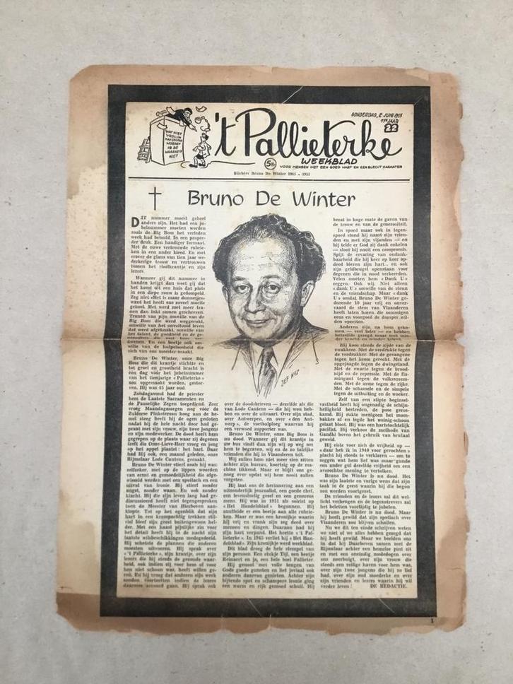 Originele speciale uitgave ‘t Pallieterke 1955 B De Winter, Verzamelen, Overige Verzamelen, Gebruikt, Ophalen of Verzenden