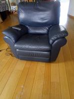 Luxe lederen fauteuil met relax functie, electrisch., Huis en Inrichting, Fauteuils, Ophalen, Gebruikt, Leer, 100 tot 125 cm