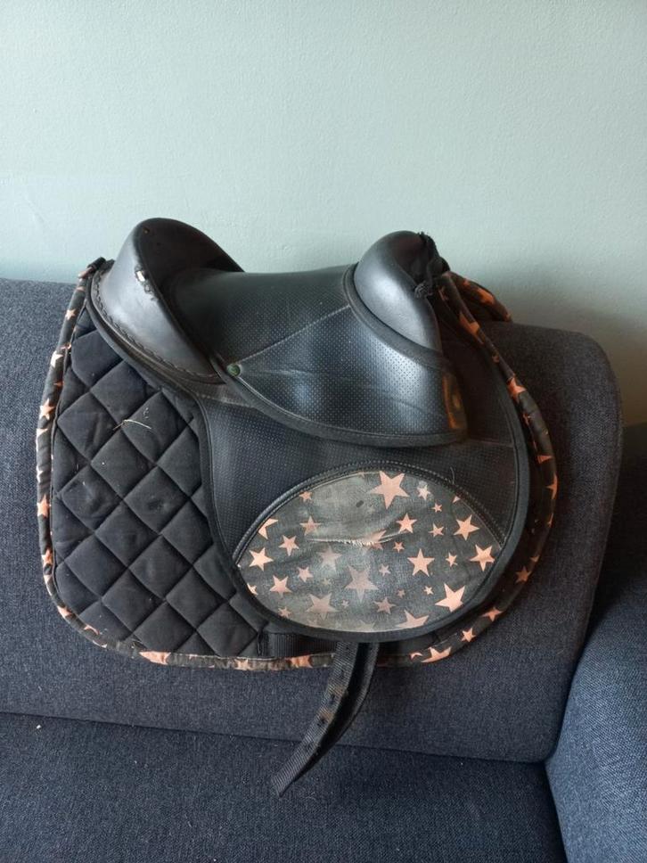 Shetland pinokkio zadel Met sterren, Dieren en Toebehoren, Paarden en Pony's | Overige Paardenspullen, Gebruikt, Recreatie, Ophalen of Verzenden