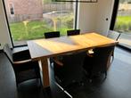 Eiken eettafel met 6 stoelen, Huis en Inrichting, Ophalen, Gebruikt, 100 tot 150 cm, Eikenhout